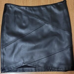 Zara Black Faux Leather Mini Skirt